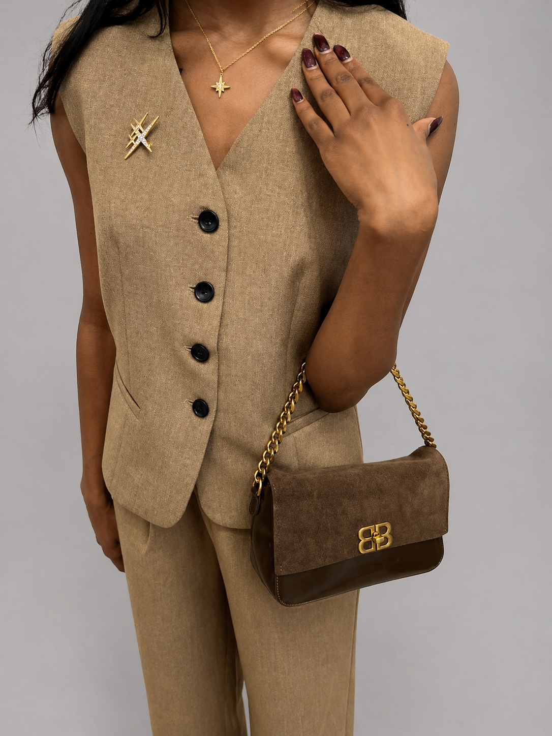 Dressvest i ull-blanding