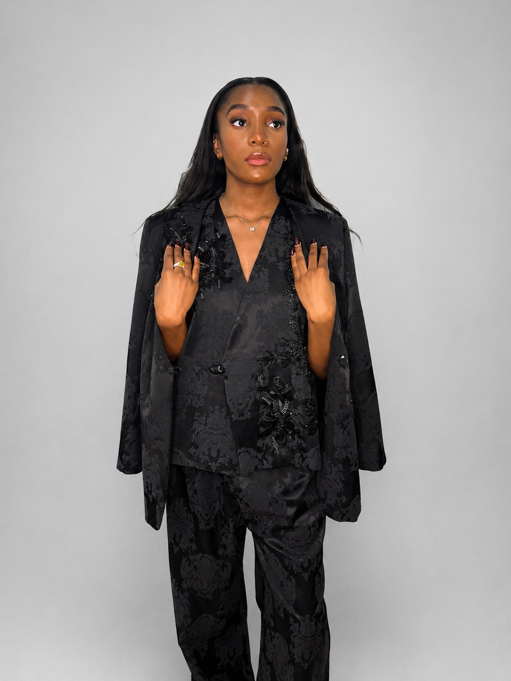 Oversized Brokade Vest