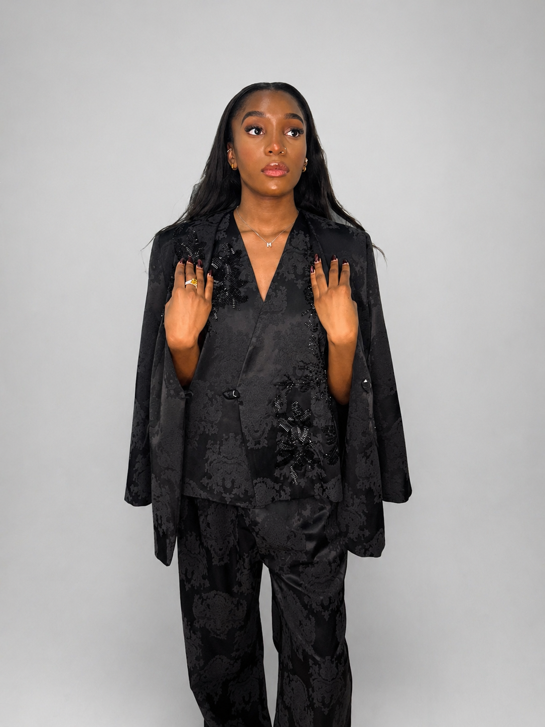 Oversized Brokade Vest