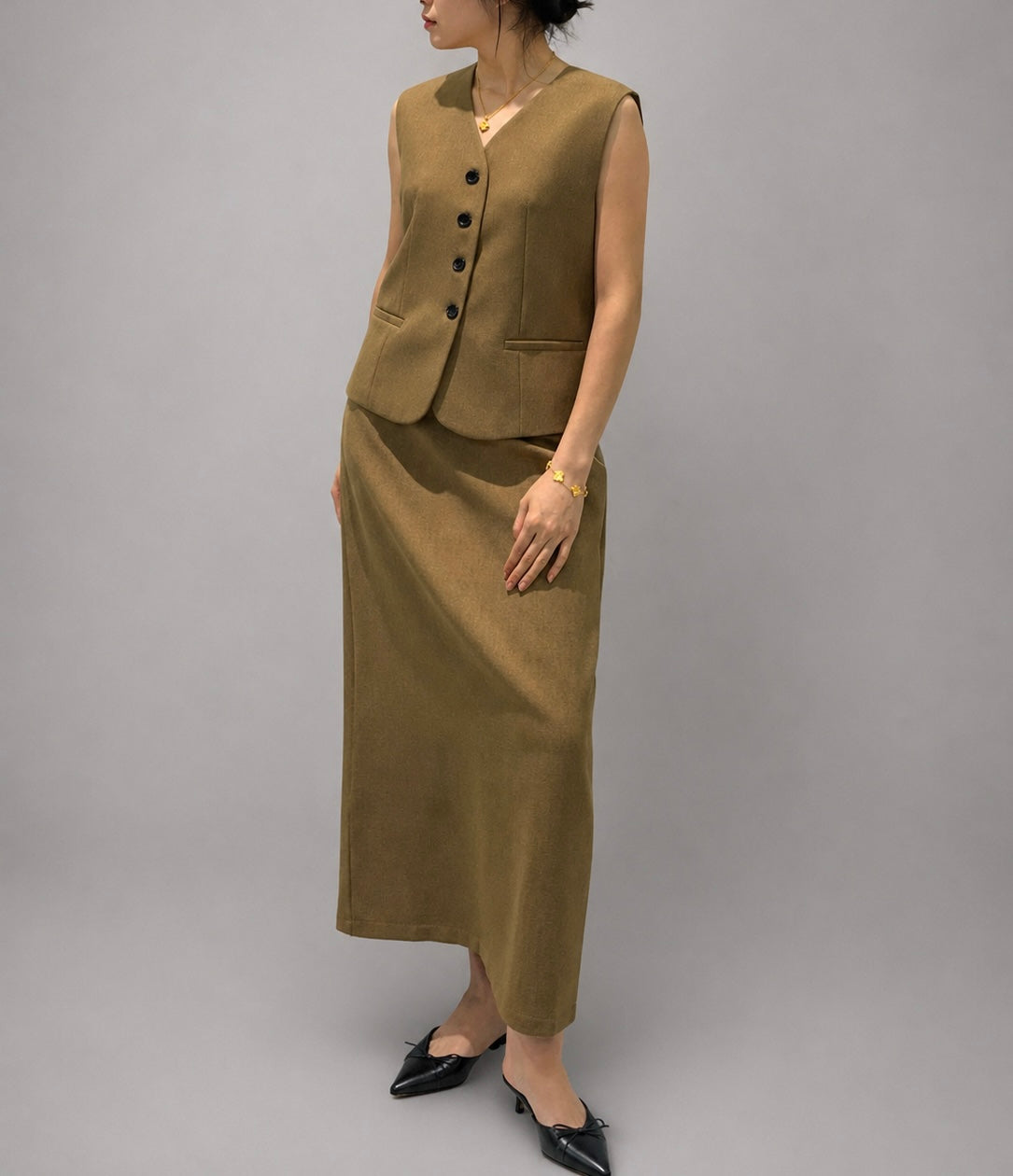 Dressvest i ull-blanding