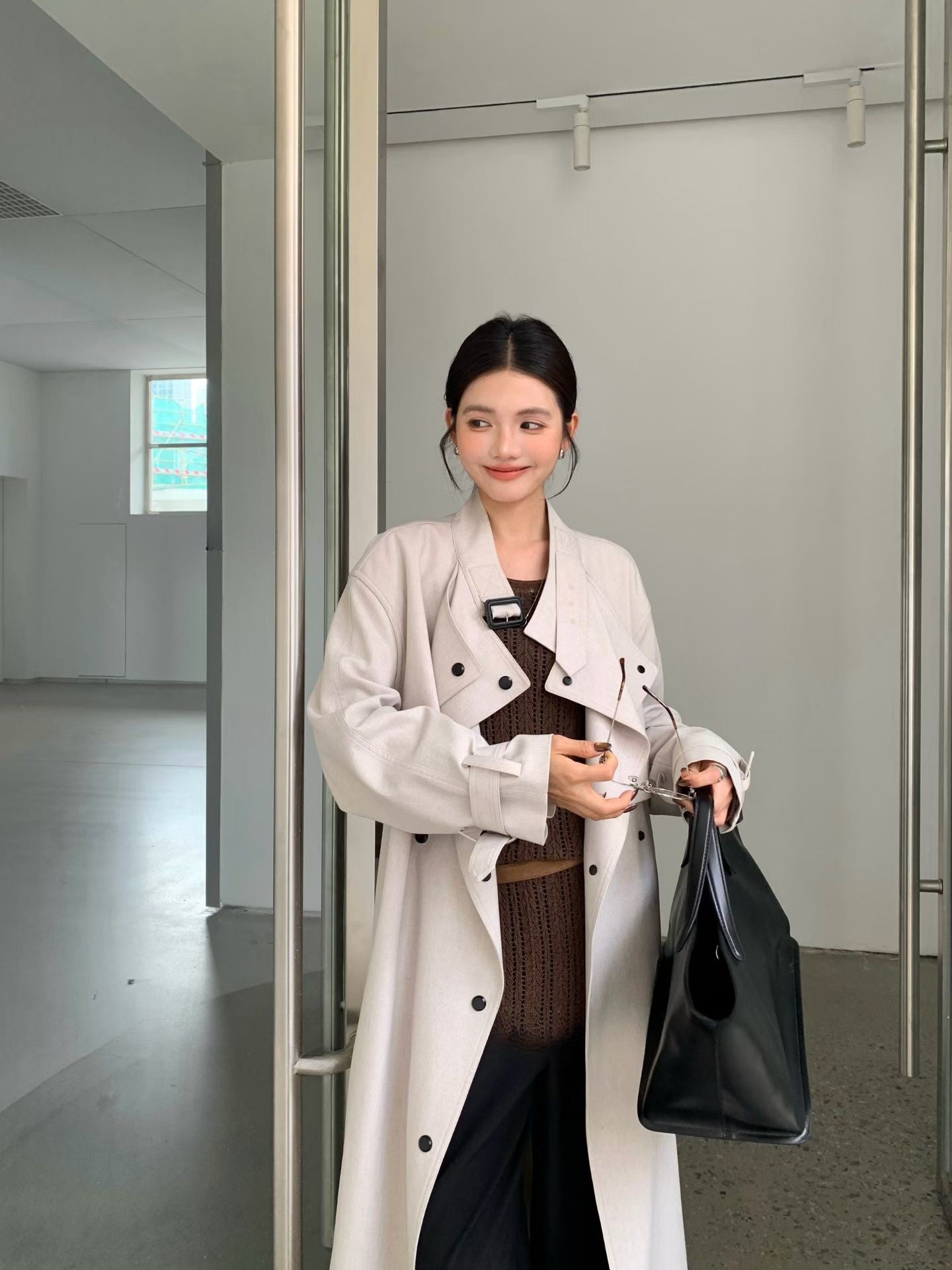 Linen-blend Trenchcoat