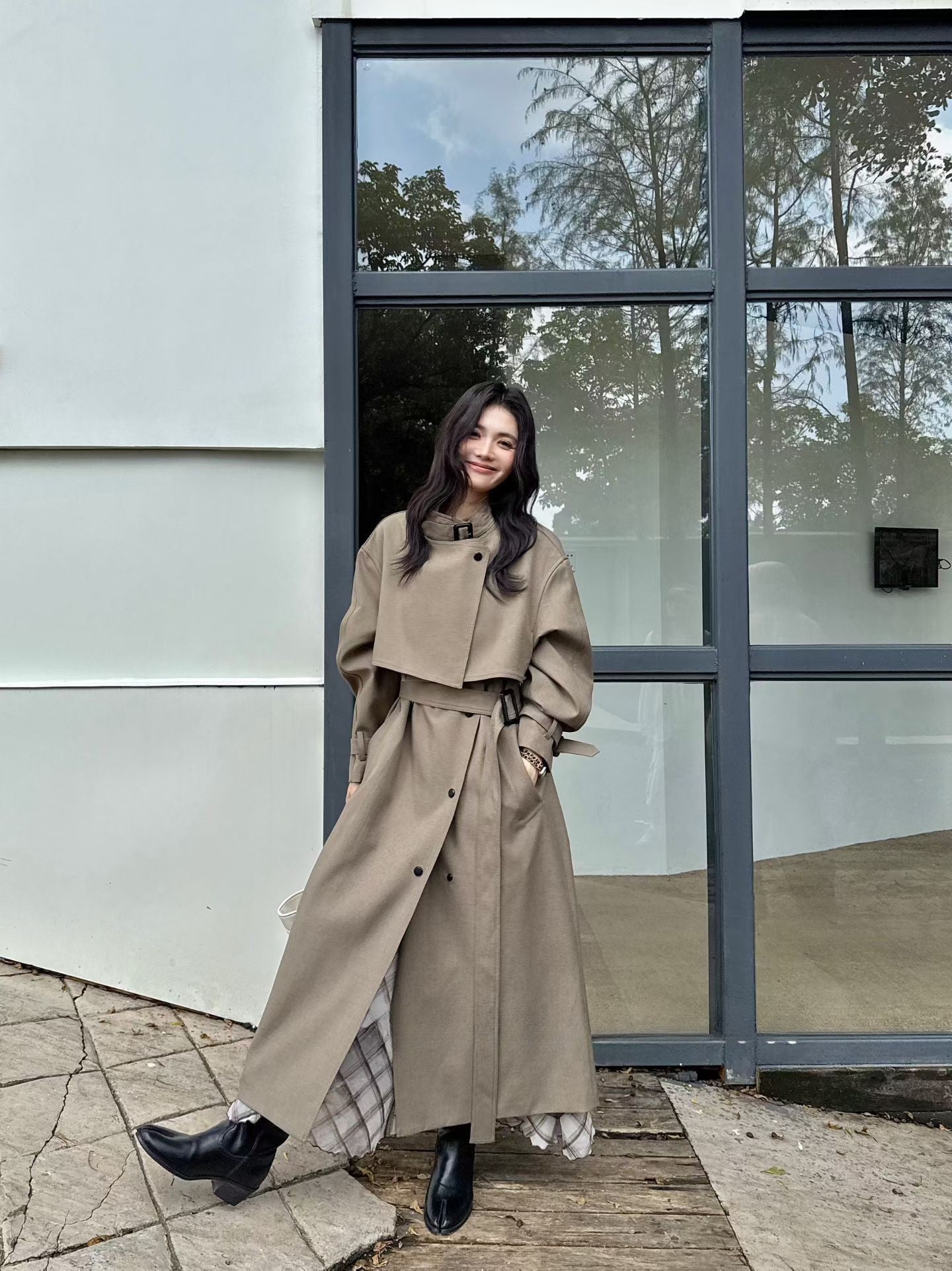 Linen-blend Trenchcoat
