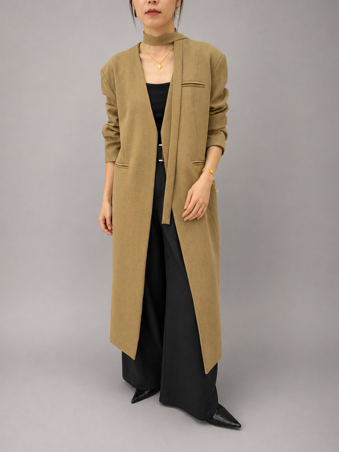 Krageløs Blazer Kåpe