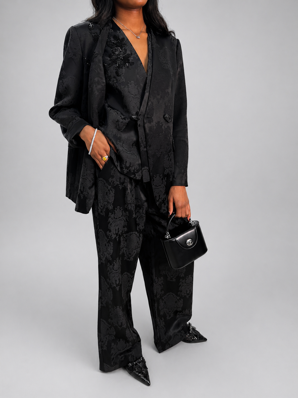 Oversized Brokade Vest
