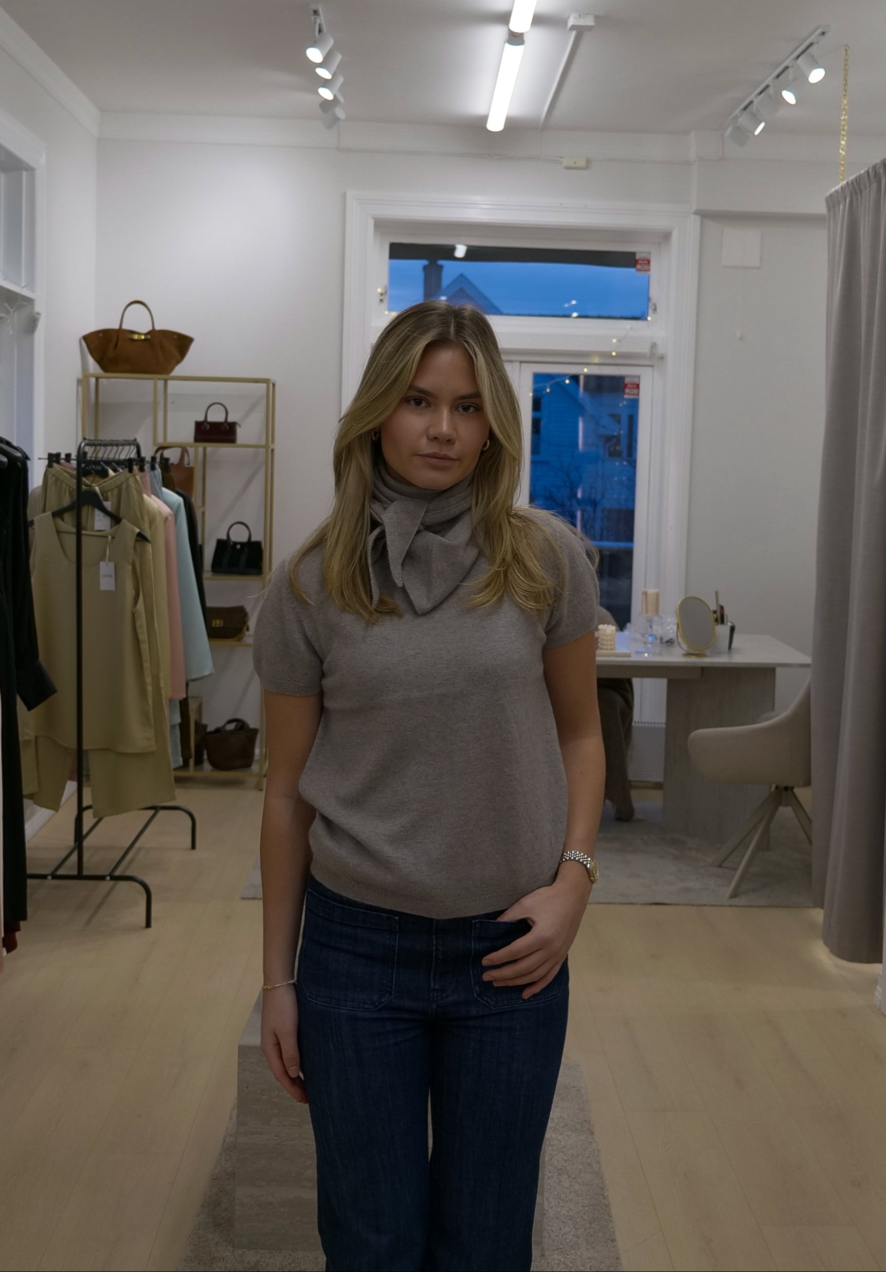 Knitted Top with Scarf