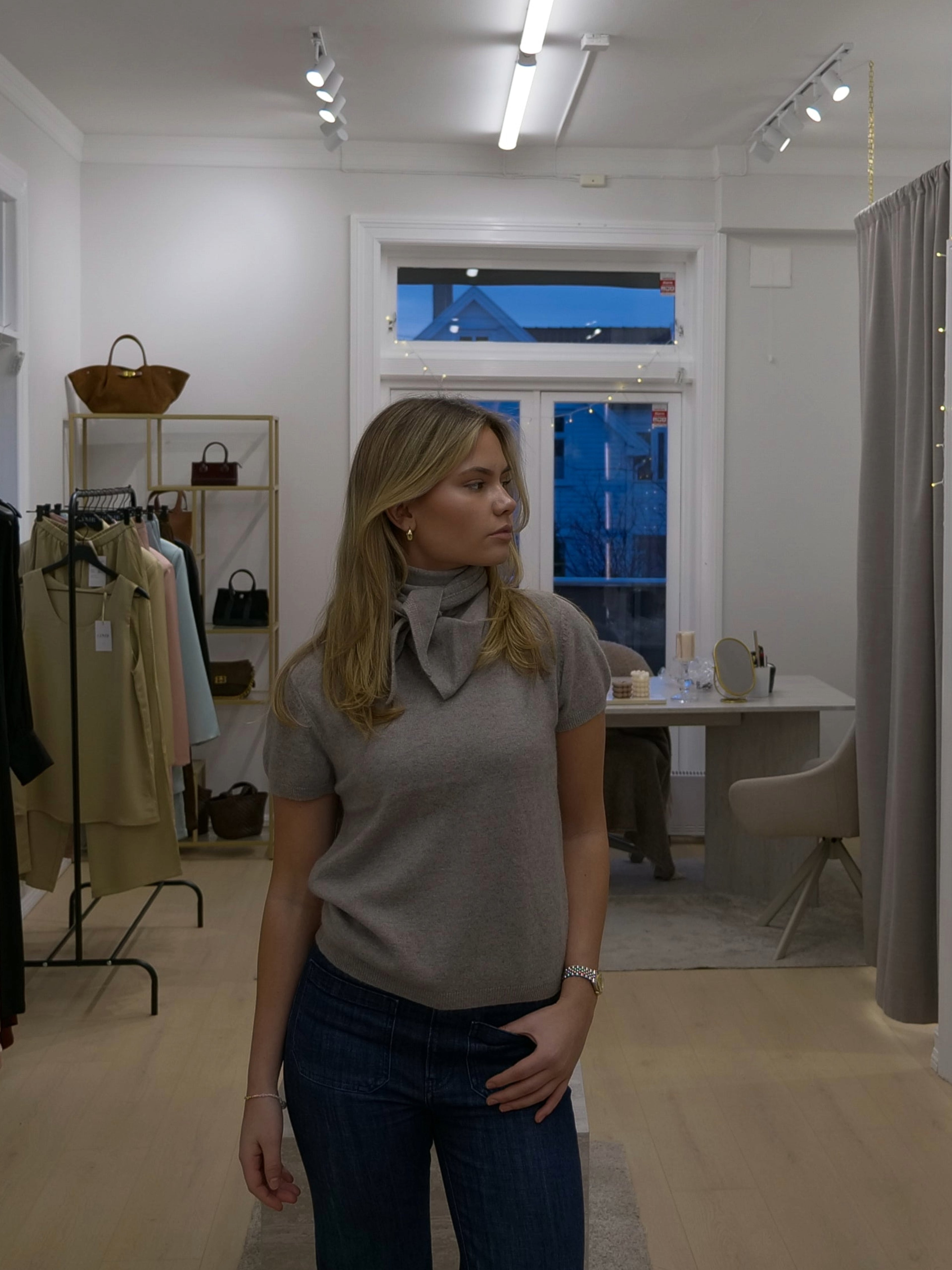 Knitted Top with Scarf