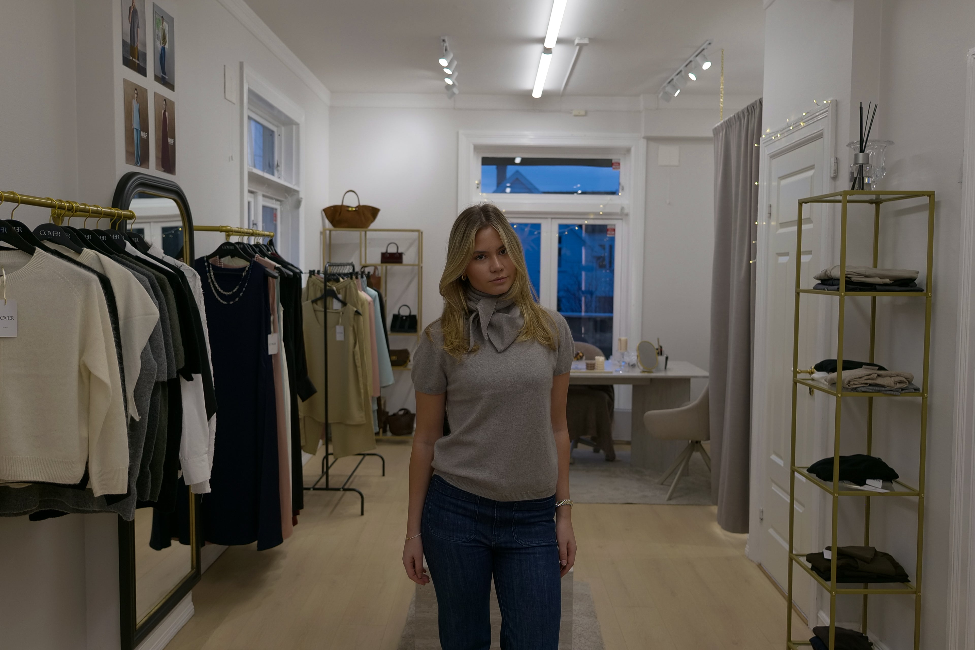 Knitted Top with Scarf