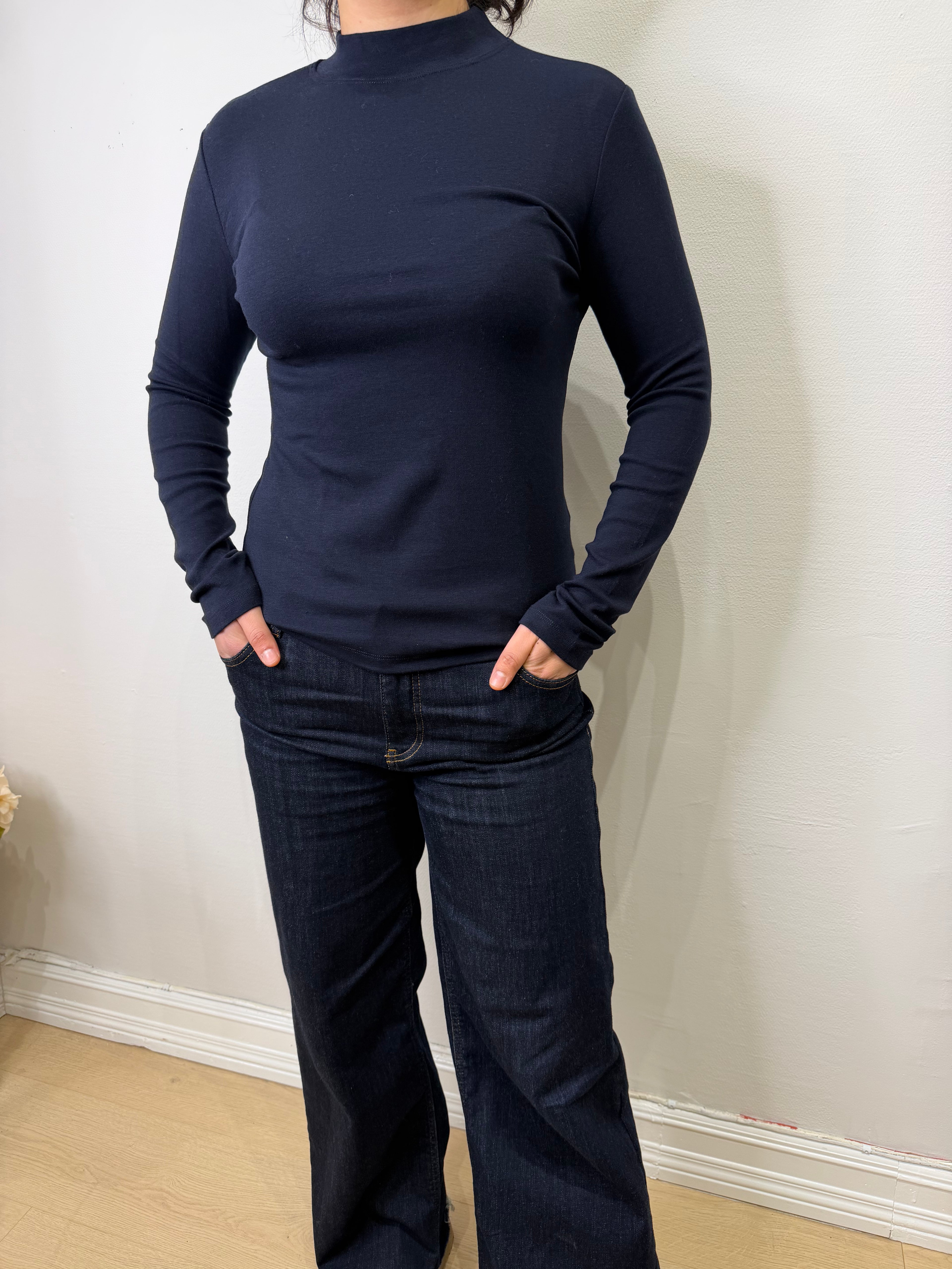 Cotton-blend Turtleneck