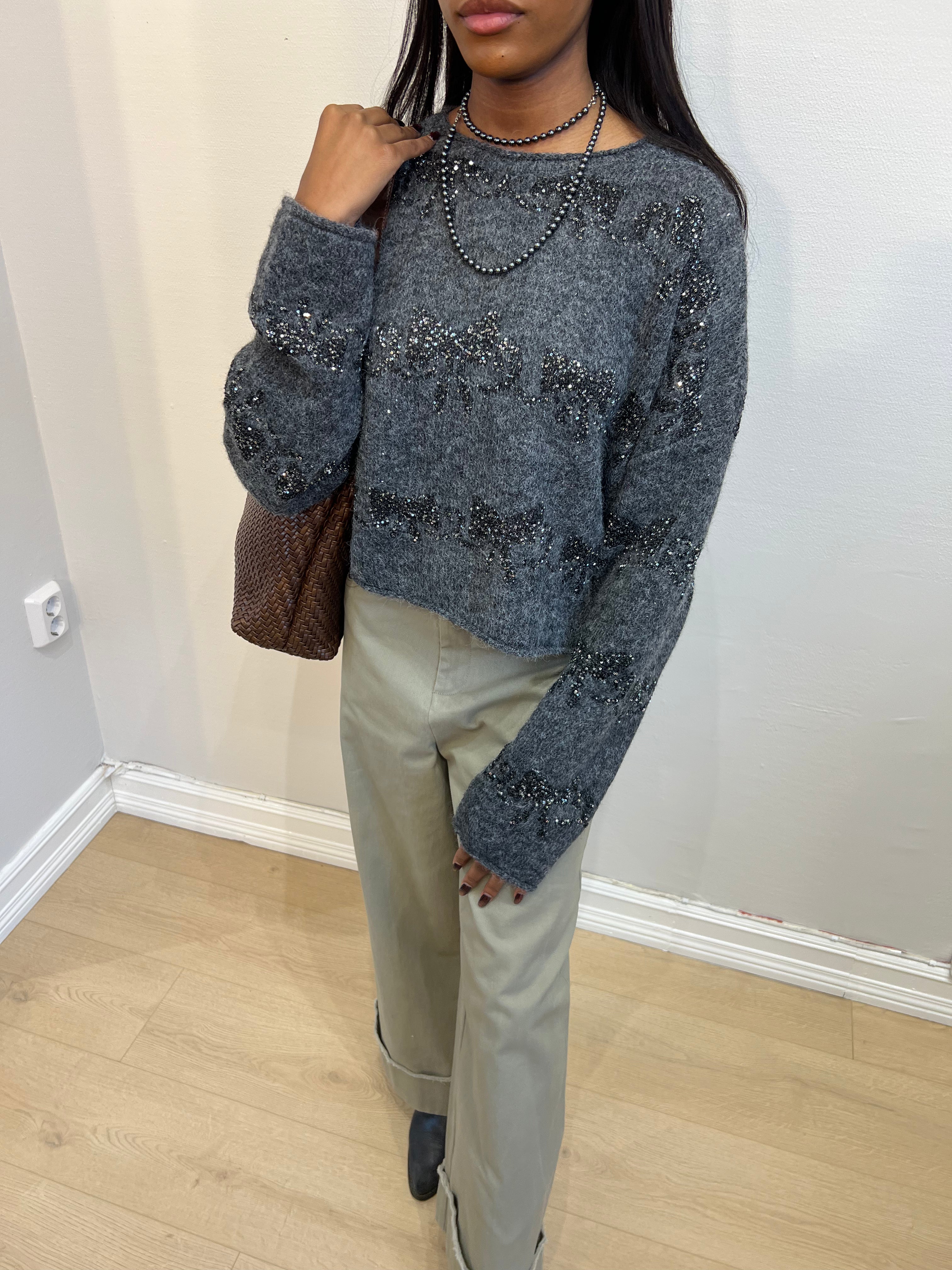 Cropped Shimmer Sweater