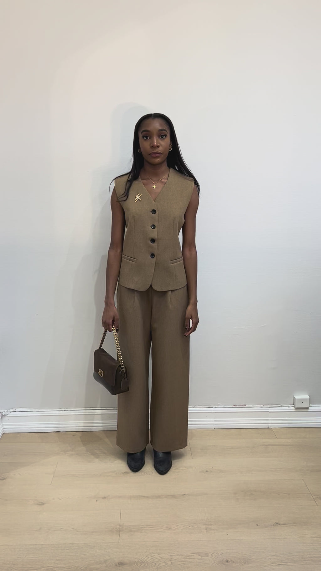 Dressvest i ull-blanding