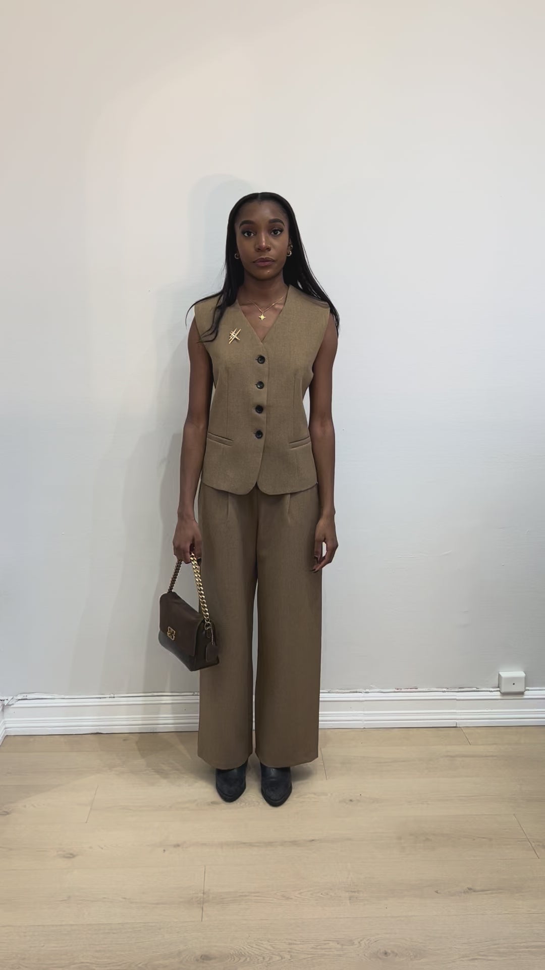 Dressvest i ull-blanding